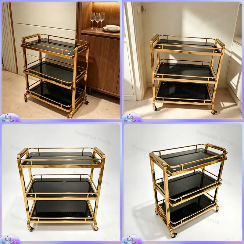 Commercial Kitchen And Bar - Stainless Steel 3 Tier Rolling Cart